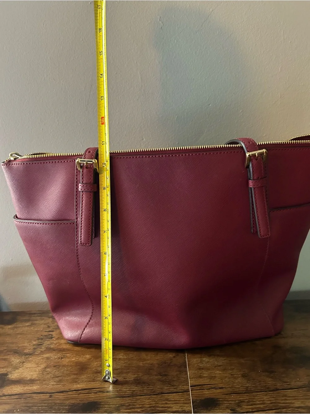 Michael Kors Burgundy Saffiano Leather Tote